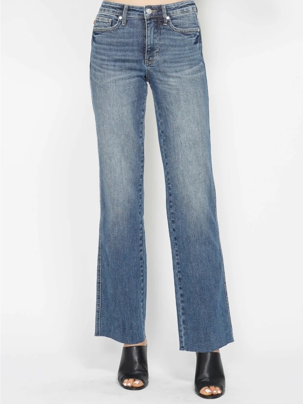 NWT Judy Blue Mid Rise Tummy Control Straight Jeans size 7